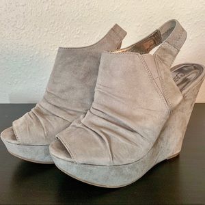 Carlos Santana Peep Toe Sling Back Wedges